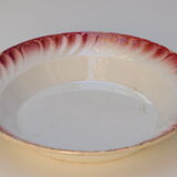 Plat creux en faïence blanche er rose