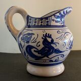 Domingo Punter blue ceramic pitcher, Teruel, 1960