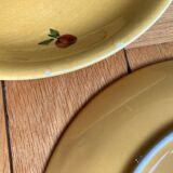 Hand painted yellow peach pattern plates - portugal