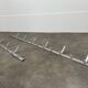 70s design aluminum wall coat rack, 21 hooks