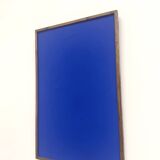 Monochrome table in ultramarine blue, acrylic on solid wood.