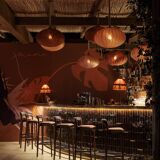 Solid wood bar stool