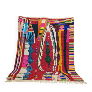 Tapis Boujaad berbère marocain en laine – 280 × 210 cm – motifs abstraits