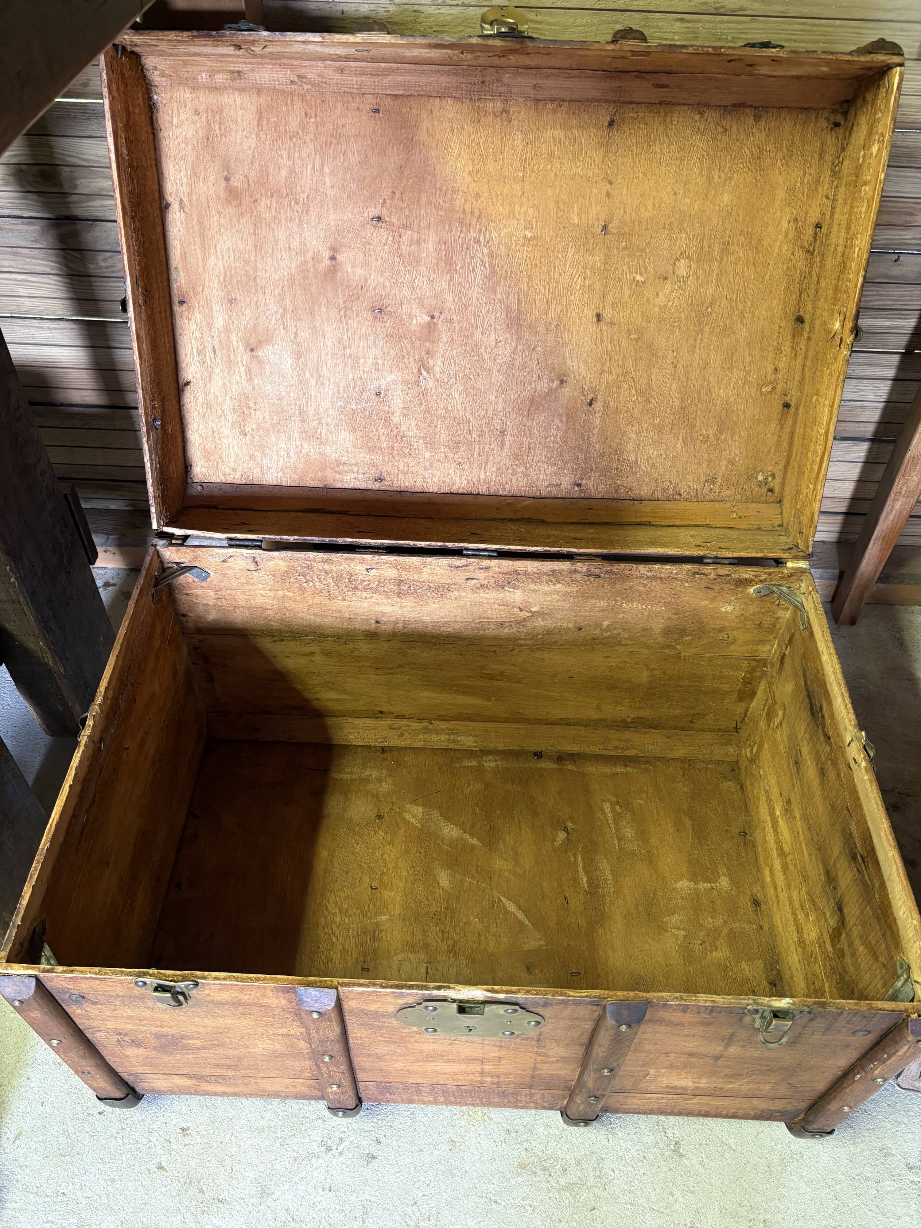 Antique travel trunk