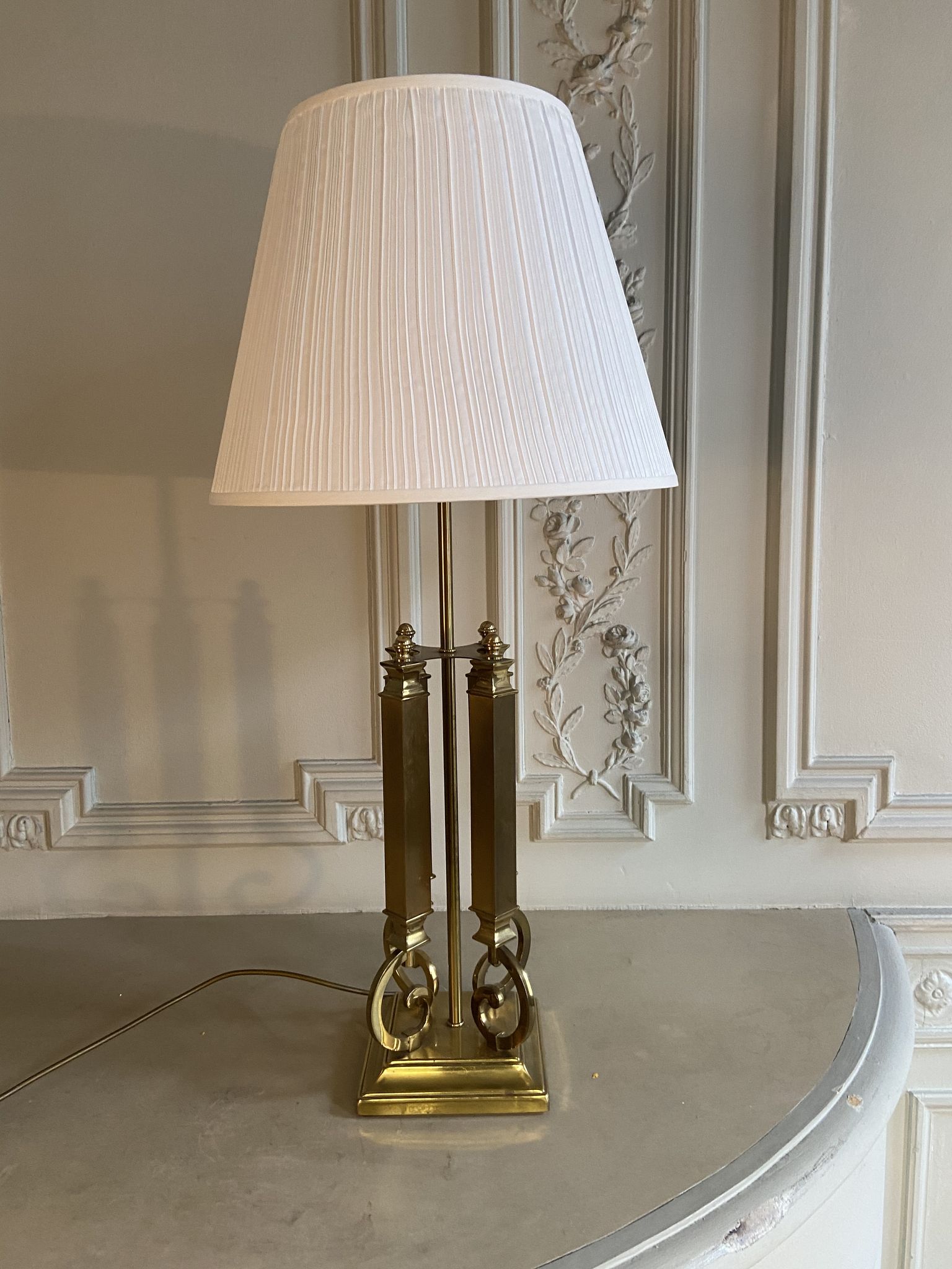 Lampe en laiton Deknudt Belgique 1970