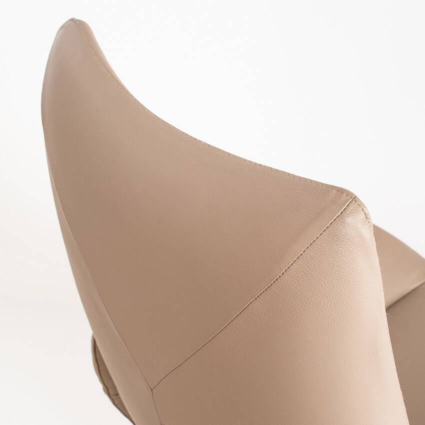 Leather armchair with footstool. Lotus model. Manufacturer: Kebe. Denmark