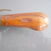 Carved kitchen knife and fork from India