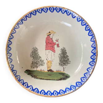 Old earthenware soup plate