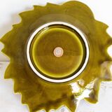 Plat à fruits en barbotine, faïence de Sarreguemines , coupe