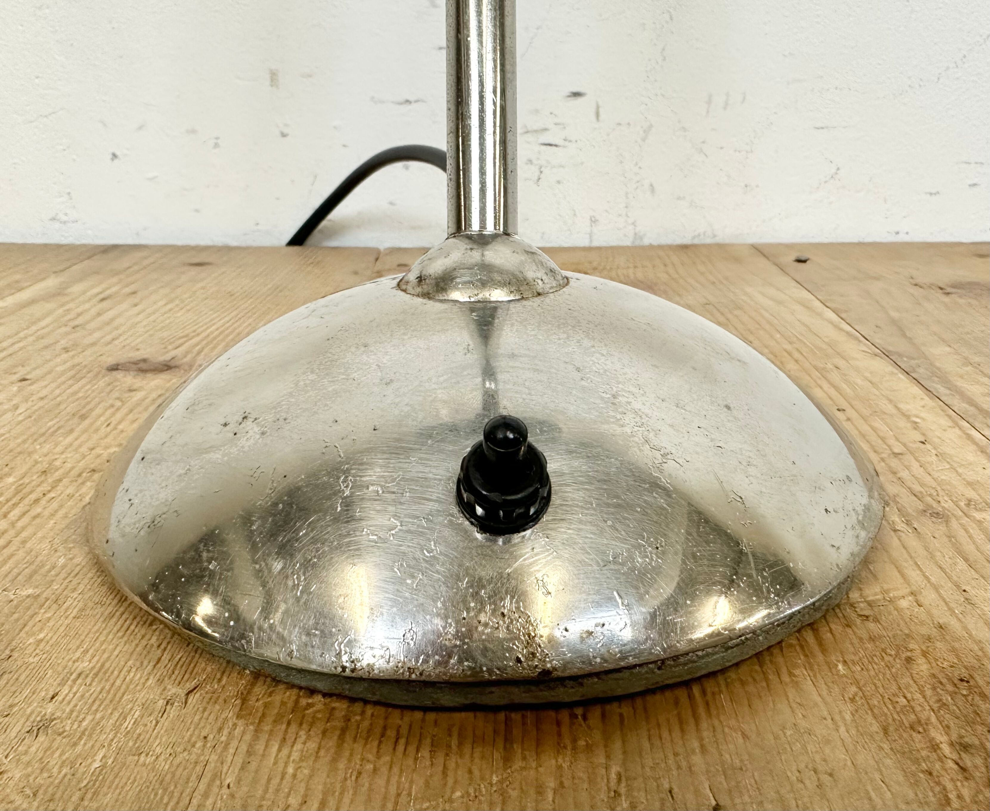 Vintage Green Enamel Bank Lamp, 1950s