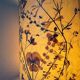 70s wooden chrome flower lamp