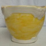 Earthenware planter with towel painting decor