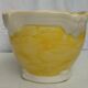 Earthenware planter with towel painting decor