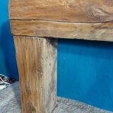 Brutalist console solid oak