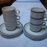 6 bistro cups with saucers