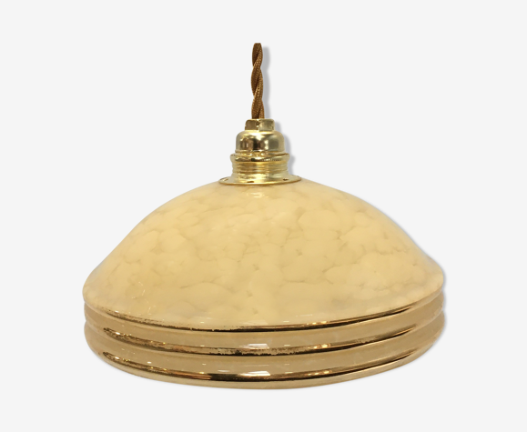 Yellow Clichy glass suspension and golden eder