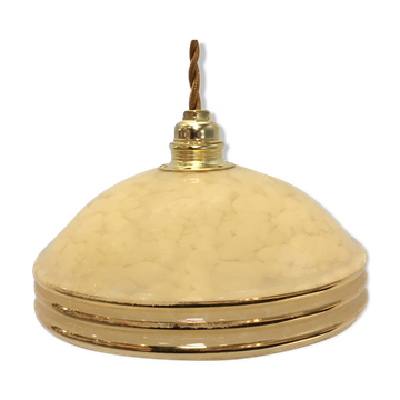 Yellow Clichy glass suspension and golden eder