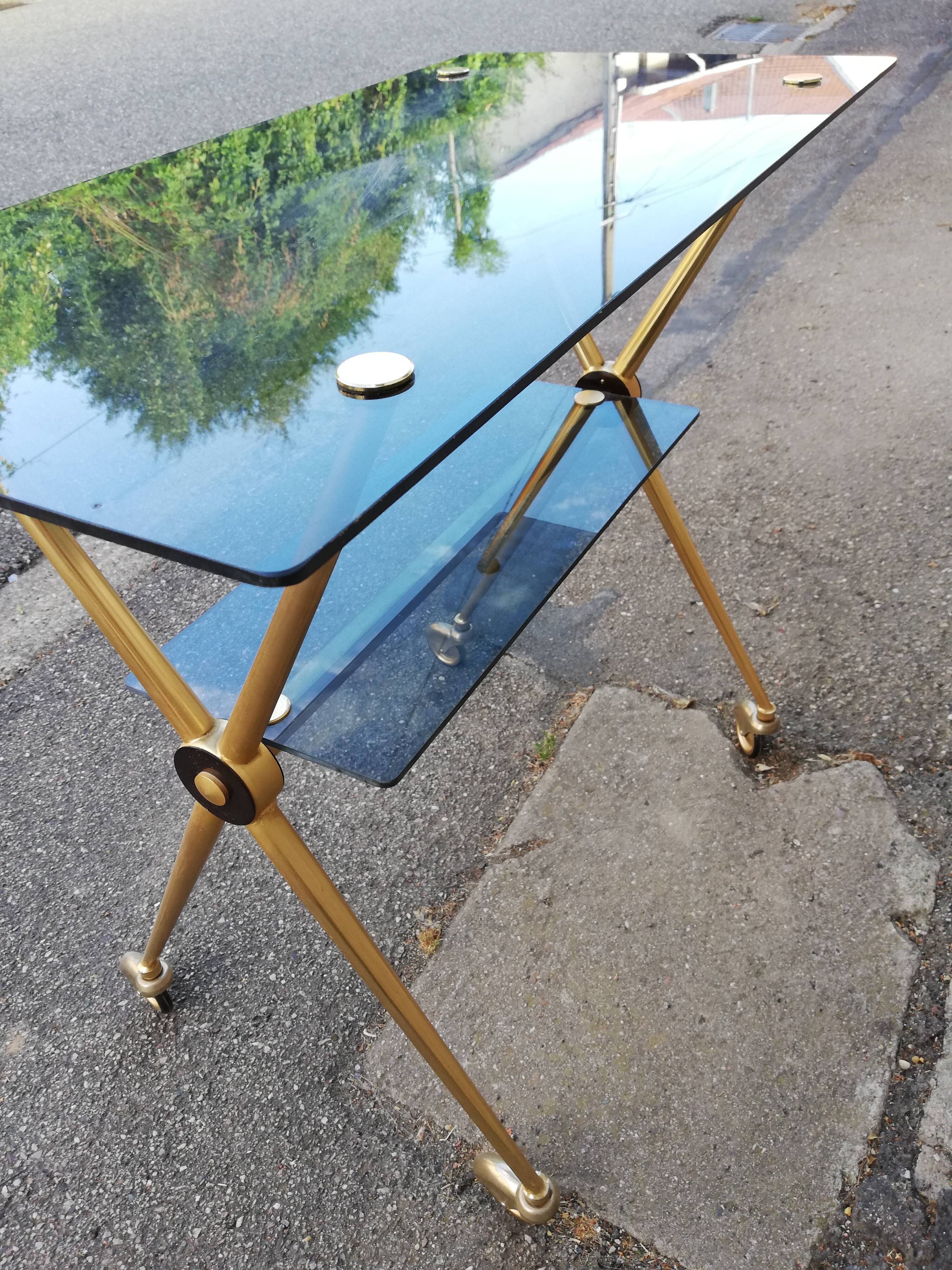 Dessert years 60 gold metal and glass