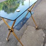 Dessert years 60 gold metal and glass