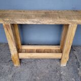 Brutalist console solid wood