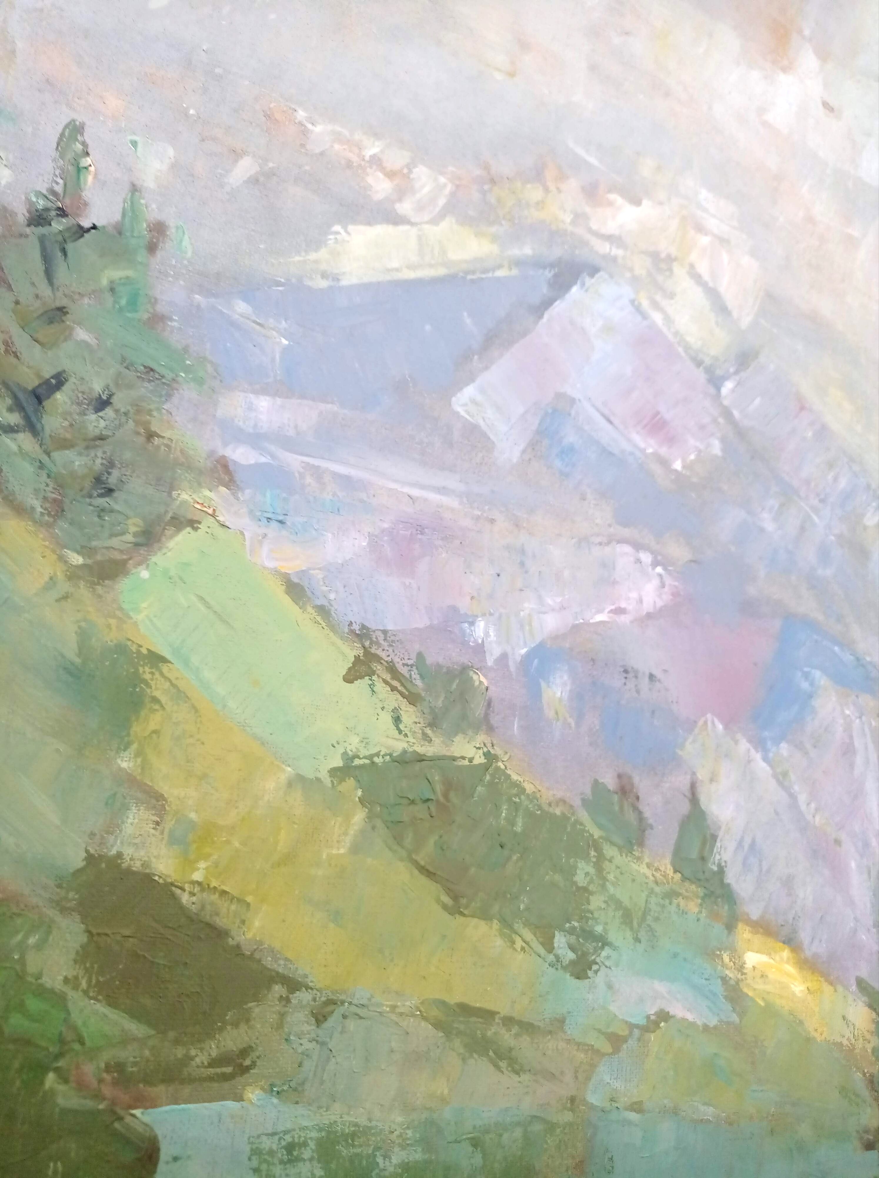 Modernist landscape painting signed