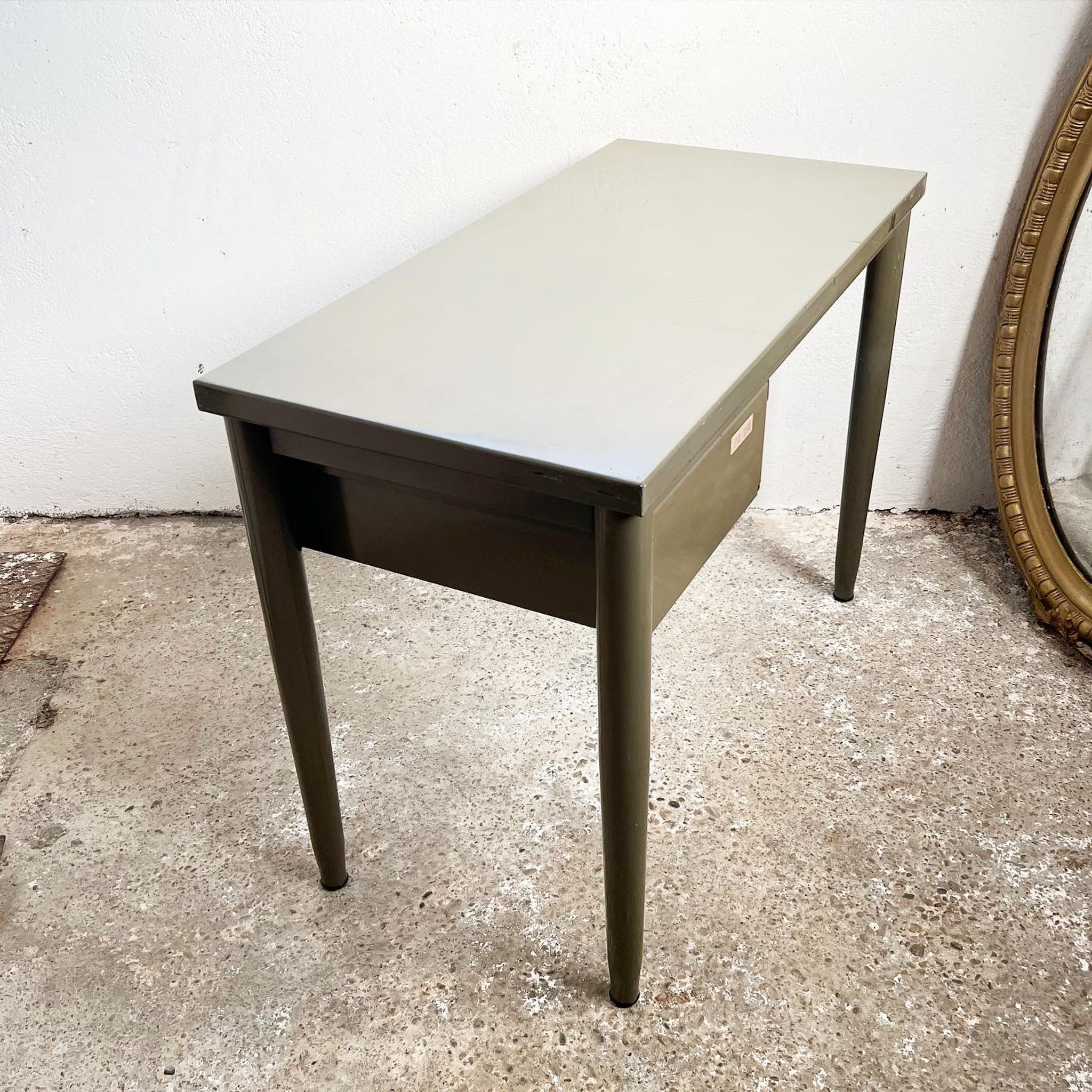 Vintage khaki metal desk