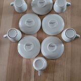 5 cups and saucers St Amand earthenware