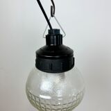 Industrial Bakelite Pendant Light with Frosted Glass, 1970s