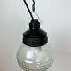 Industrial Bakelite Pendant Light with Frosted Glass, 1970s