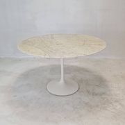 Knoll Marble Dining Table With 5 Chairs by Eero Saarinen, 1960s