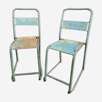 Pair of industrial bistro chairs