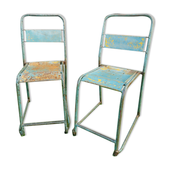 Pair of industrial bistro chairs