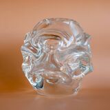 Mid-Century Modern Handmade Clear Crystal Vase by Börne Augustsson, Åseda