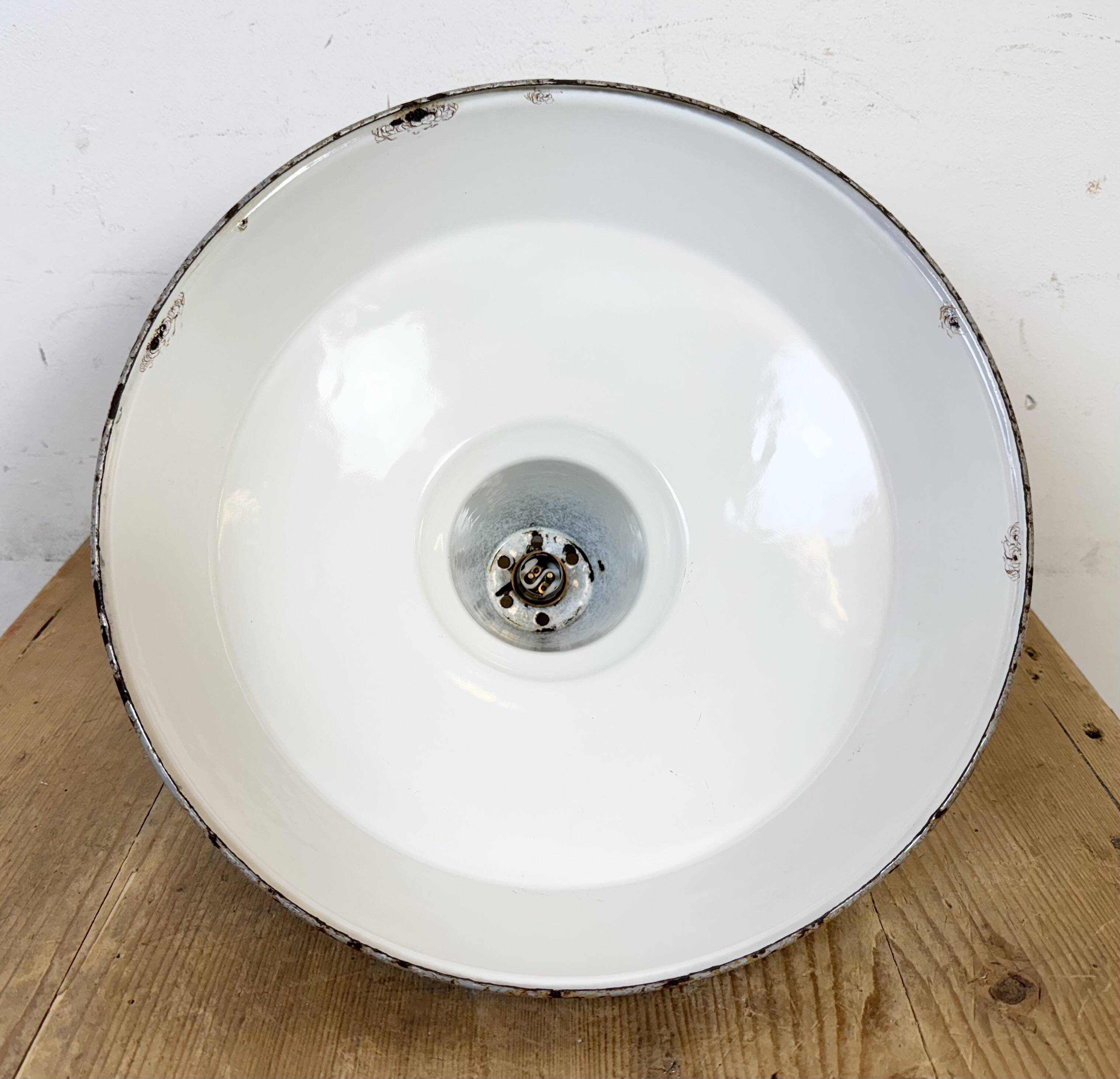 Industrial Grey Enamel Factory Pendant Lamp from Thorlux, 1960s