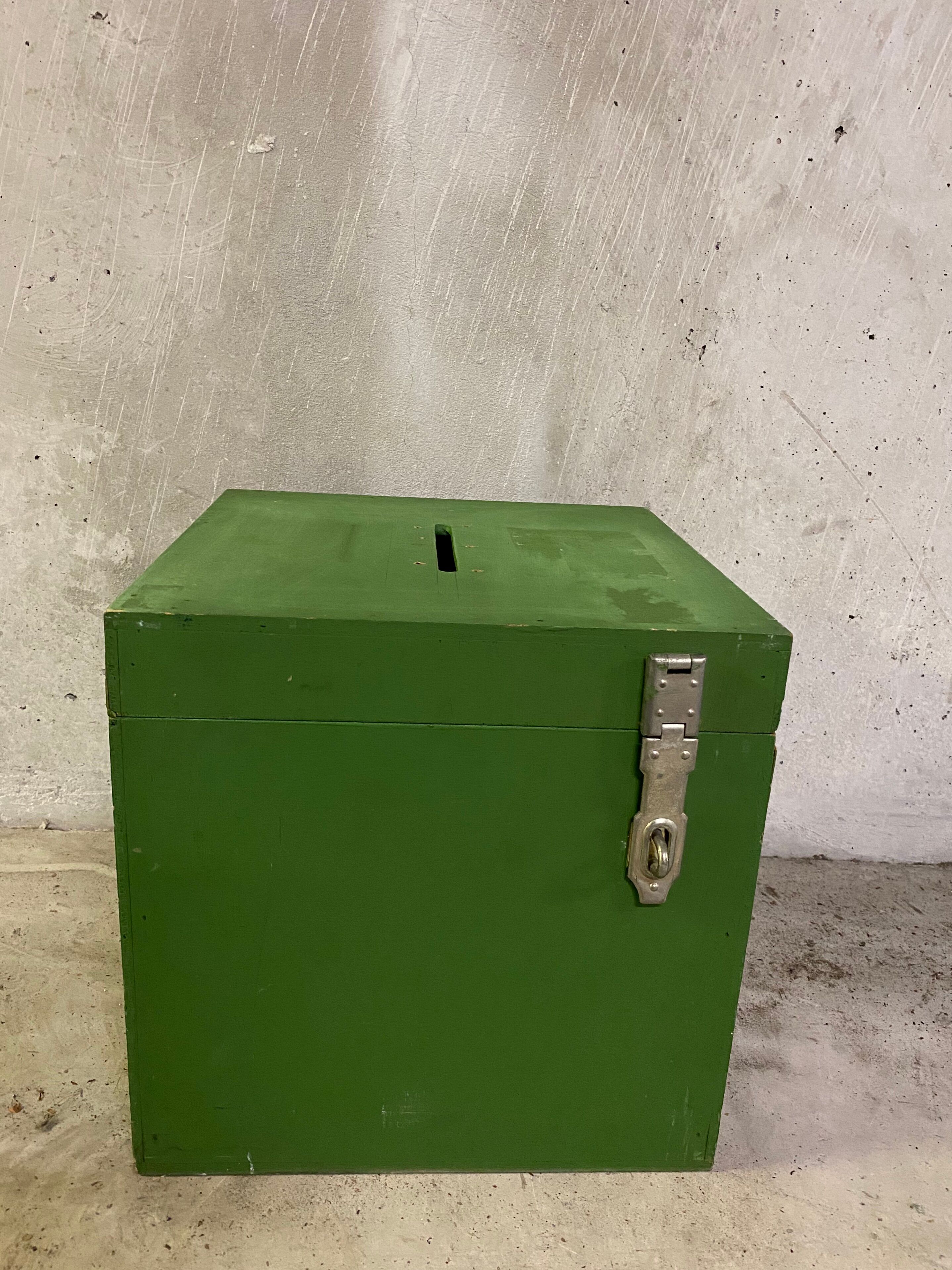 Green box, former ballot box