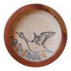 Pyrite stone plate with bird decoration