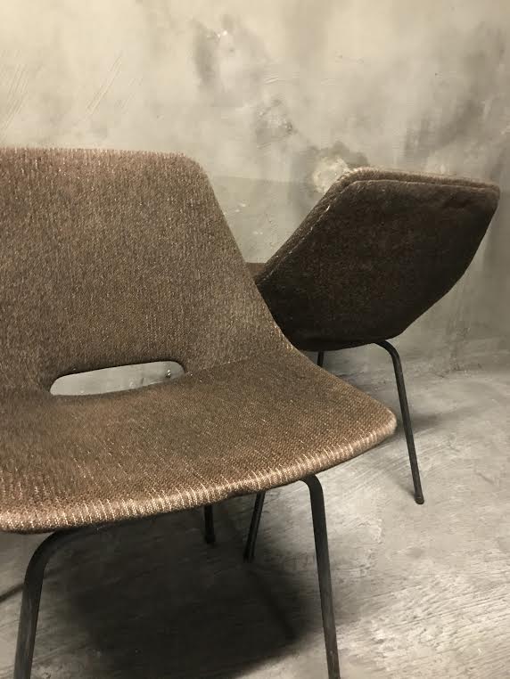 Set of 6 chairs "Tonneau" Pierre Guariche, Steiner Editions