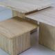 Set of 3 vintage travertine nesting coffee tables