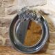 Round ceramic mirror with flower decoration by Catido