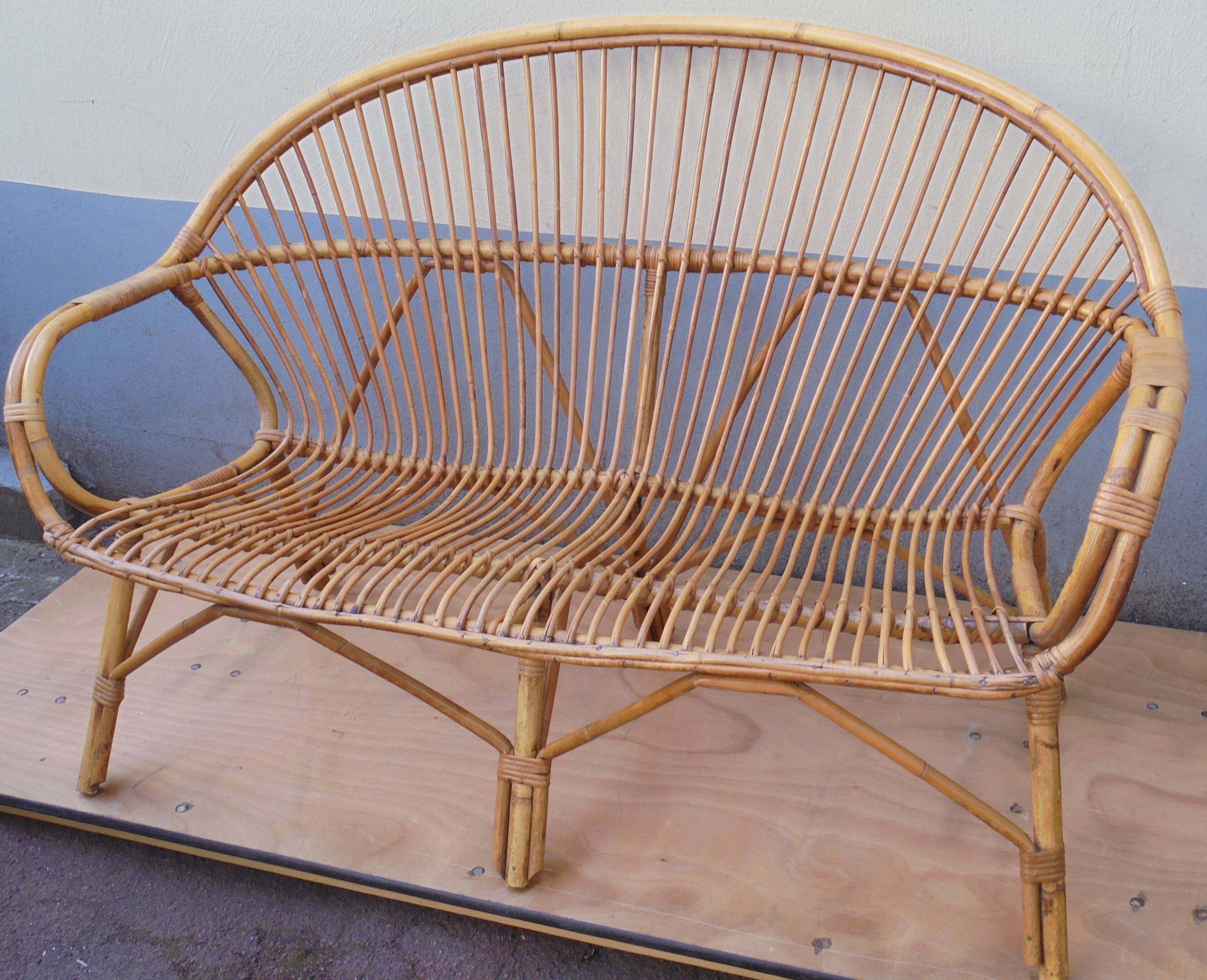 Bamboo sofa and rattan from the 60s