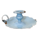 Blue enameled sheet metal candle holder