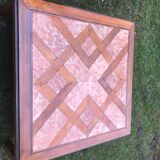 Italian walnut and marble coffee table