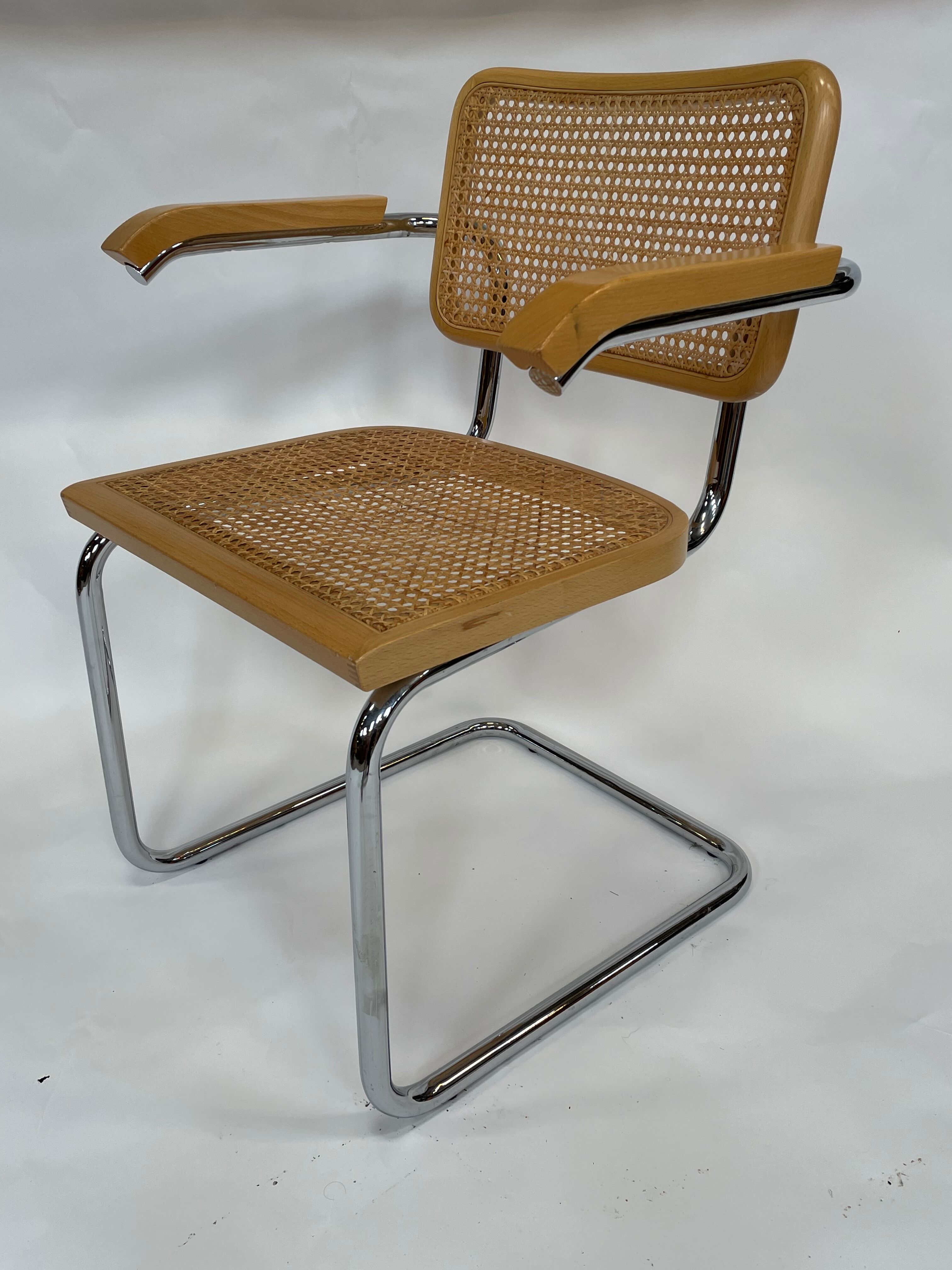 Chair Cesca model by Marcel Breuer with armrests B64