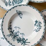 6 old iron earth soup plates from Sarreguemines