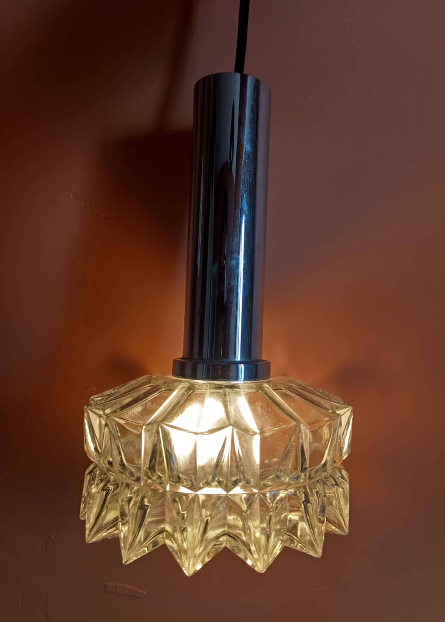 Suspension space age chrome and glass Germany 1970