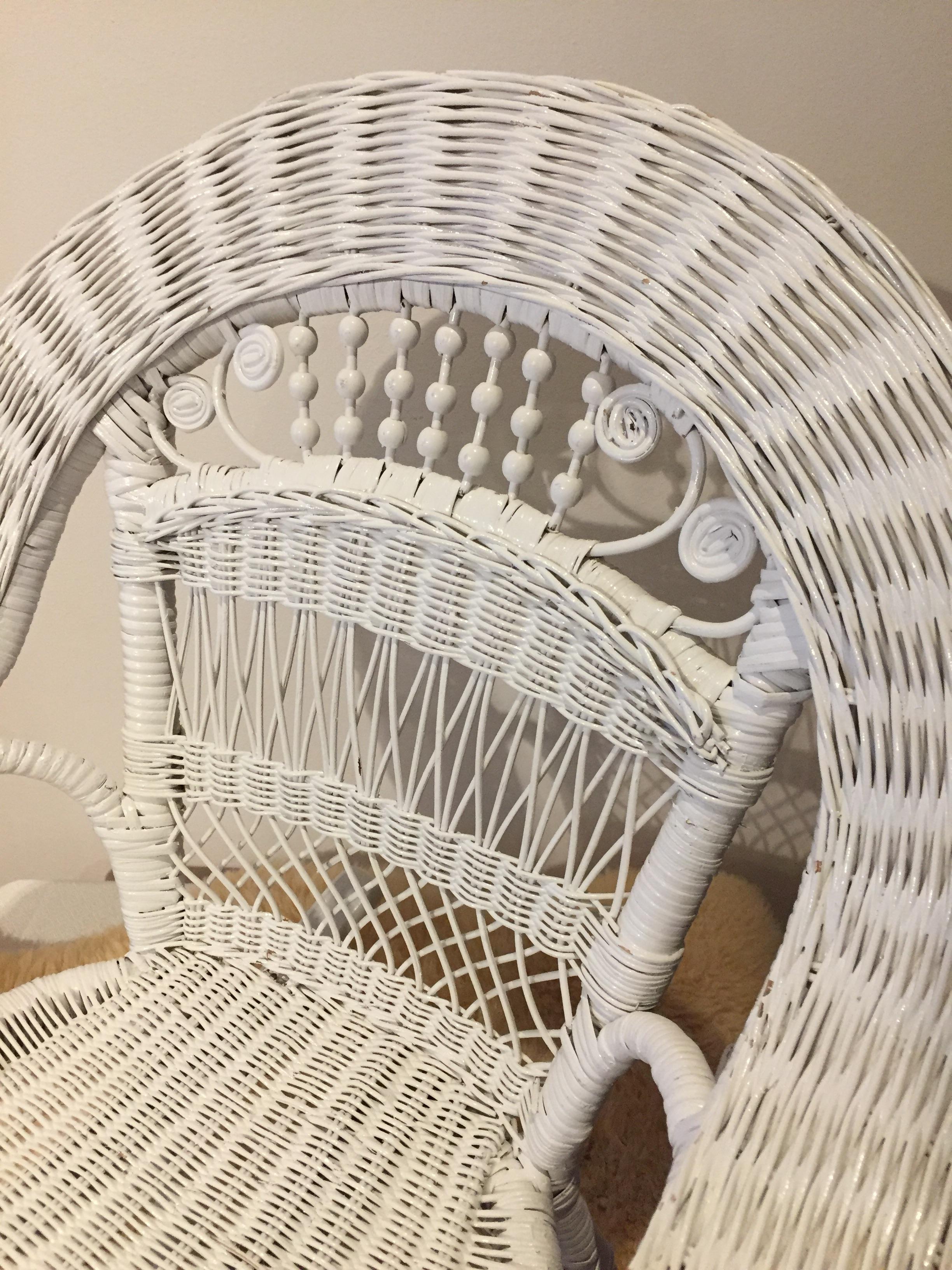 Child rocking chair rattan white
