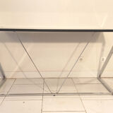 Seventies desk tinted glass top and chrome base
