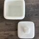 Vintage White Opaline Butter Dish 1970s