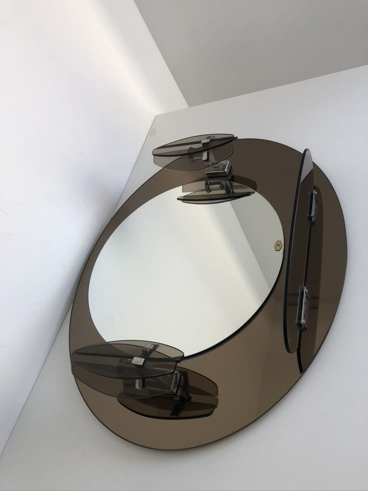 Lupi Crystal Luxor Mirror with 2 integrated wall lights and shelf