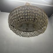 1960s Italian Crystal & Brass Chandelier – 6 Lights